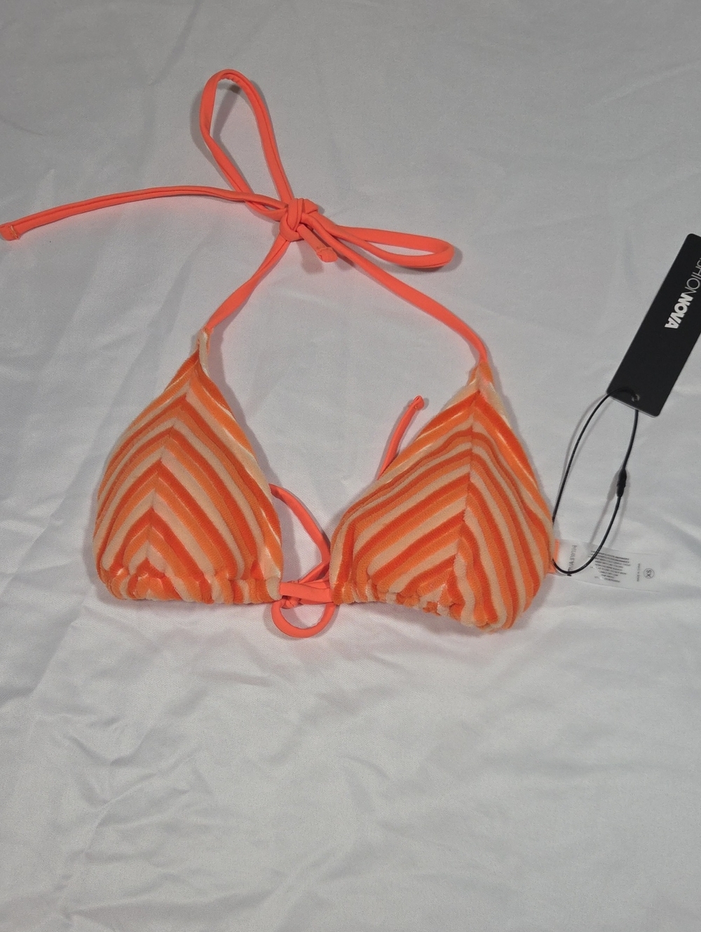 NWT Fashion Nova Jasmine 2 Stripe Terry Bikini Top Size XS